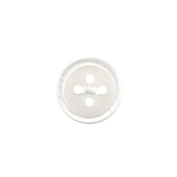 Milward Carded Buttons Rimmed 4 Hole White 11mm Pack of 7
