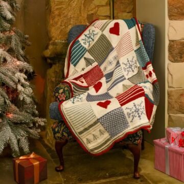 Alpine Christmas Knitted Blanket in WoolBox Imagine Classic DK Paper Pattern  