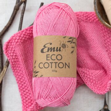 Emu Eco-Cotton DK Yarn Pink 004 100g