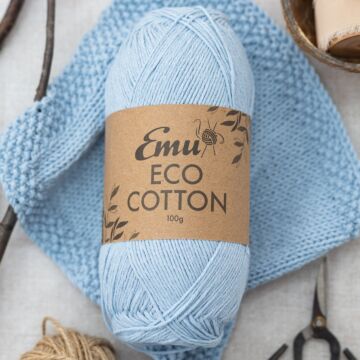 Emu Eco-Cotton DK Yarn Blue 006 100g