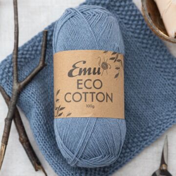 Emu Eco-Cotton DK Yarn Denim 007 100g