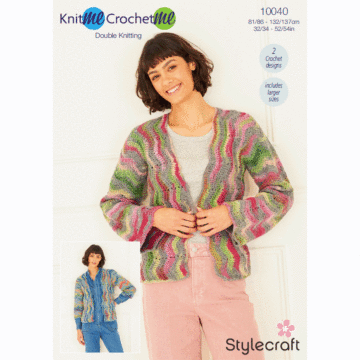 Stylecraft Knit Me Crochet Me DK Ladies Jackets 10040 Crochet Pattern PDF  