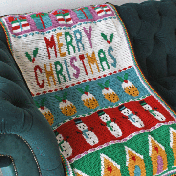 WoolBox Merry Christmas Crochet Blanket Kit in Imagine Classic DK by EmKatCrochet
