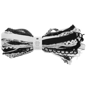 Rico Lucky Dip Trim Sets 30pcs Each 1m Black & White 4 x 25 x 11cm