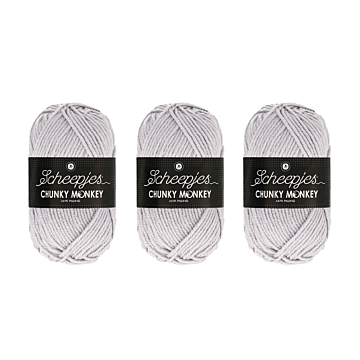 Scheepjes Chunky Monkey Aran Yarn Value Pack - 3 x 100g Balls 1724 Heather 