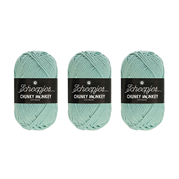 Scheepjes Chunky Monkey Aran Yarn Value Pack - 3 x 100g Balls 1820 Mist 
