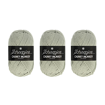 Scheepjes Chunky Monkey Aran Yarn Value Pack - 3 x 100g Balls 2019 Smoke 