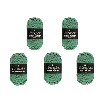 Scheepjes Chunky Monkey Aran Yarn Value Pack - 5 x 100g Balls 1725 Eucalyptus 