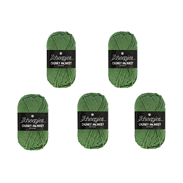 Scheepjes Chunky Monkey Aran Yarn Value Pack - 5 x 100g Balls 1824 Pickle 