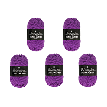 Scheepjes Chunky Monkey Aran Yarn Value Pack - 5 x 100g Balls 2003 Passion Fruit 