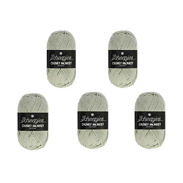 Scheepjes Chunky Monkey Aran Yarn Value Pack - 5 x 100g Balls 2019 Smoke 