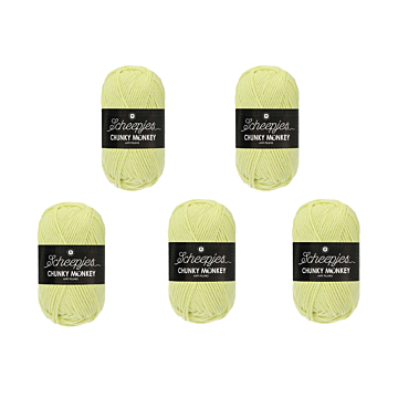 Scheepjes Chunky Monkey Aran Yarn Value Pack - 5 x 100g Balls 1020 Mint 