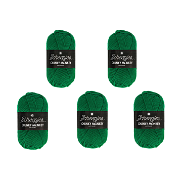 Scheepjes Chunky Monkey Aran Yarn Value Pack - 5 x 100g Balls 1116 Juniper 