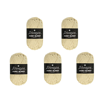 Scheepjes Chunky Monkey Aran Yarn Value Pack - 5 x 100g Balls 1218 Jasmine 