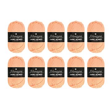 Scheepjes Chunky Monkey Aran Yarn Value Pack - 10 x 100g Balls 1026 Peach 