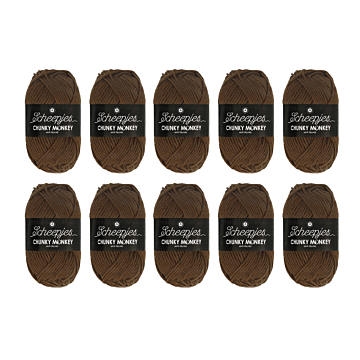 Scheepjes Chunky Monkey Aran Yarn Value Pack - 10 x 100g Balls 1054 Tawny 