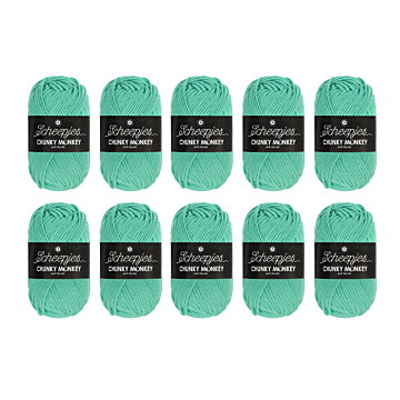 Scheepjes Chunky Monkey Aran Yarn Value Pack - 10 x 100g Balls 1422 Aqua 