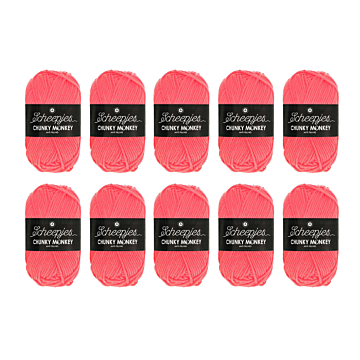 Scheepjes Chunky Monkey Aran Yarn Value Pack - 10 x 100g Balls 2013 Punch 