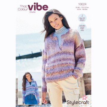 Stylecraft That Colour Vibe Chunky Ladies Sweaters 10024 Pattern PDF  
